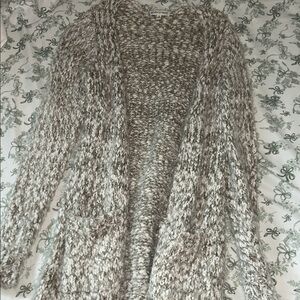 Woven Heart Marled Gray Cardigan